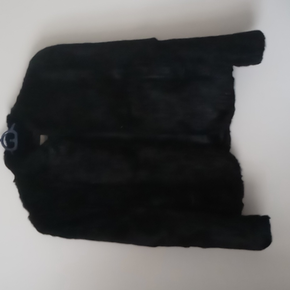 Vintage Jet Black Rabbit Fur Coat